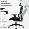 Ergonomischer Bürostuhl mit N-förmiger Lordosenstütze Drehbarer Schreibtischstuhl Schwarz