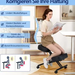 Ergonomischer Kniehocker mit Schrägem Sitz zur Schmerzlinderung Orthopädischer Bürostuhl