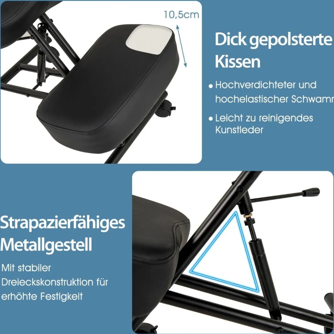 Ergonomischer Kniestuhl mit Schrägem Sitz zur Schmerzlinderung Orthopädischer Bürostuhl