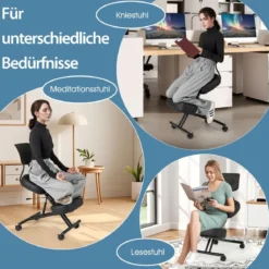 Ergonomischer Kniestuhl mit Schrägem Sitz zur Schmerzlinderung Orthopädischer Bürostuhl