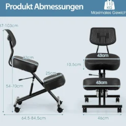 Ergonomischer Kniestuhl mit Schrägem Sitz zur Schmerzlinderung Orthopädischer Bürostuhl