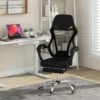 Ergonomischer Mesh-Bürostuhl mit Fußstütze & Höhenverstellbarer Neigbarer Rückenlehne Chefsessel