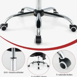 Ergonomischer Mesh-Bürostuhl mit Fußstütze & Höhenverstellbarer Neigbarer Rückenlehne Chefsessel