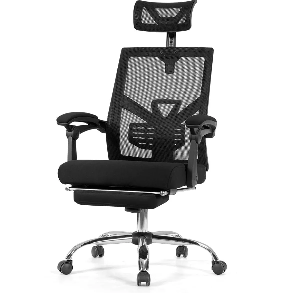 Ergonomischer Zurück Klappbarer Stuhl Computerstuhl Bürostuhl Höhenverstellbar Schwarz