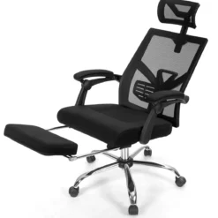 Ergonomischer Zurück Klappbarer Stuhl Computerstuhl Bürostuhl Höhenverstellbar Schwarz