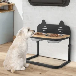 Erhöhte Futterstation für Katzen & kleine bis mittelgroße Hunde 3-fach höhenverstellbarer Napfständer
