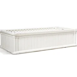 Erhöhter Outdoor Pflanzenkübel Gartenbeet Pflanzgefäß für Terrasse und Garten 122 x 60 x 30 cm Weiß
