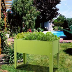 Erhöhter Pflanzkasten Metall-Hochbeet mit reichlich Pflanzfläche Pflanzkasten mit 2 Drainagelöchern 60 x 30 x 45cm