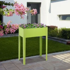 Erhöhter Pflanzkasten Metall-Hochbeet mit reichlich Pflanzfläche Pflanzkasten mit 2 Drainagelöchern 60 x 30 x 80cm