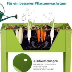 Erhöhter Pflanzkasten Metall-Hochbeet mit reichlich Pflanzfläche Pflanzkasten mit 2 Drainagelöchern 60 x 30 x 80cm