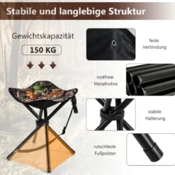 2er-Pack Faltbarer Jagdhocker Leichter Klappbarer Outdoor-Sitz mit Schultergurt 32 x 32 x 40 cm Tarnmuster