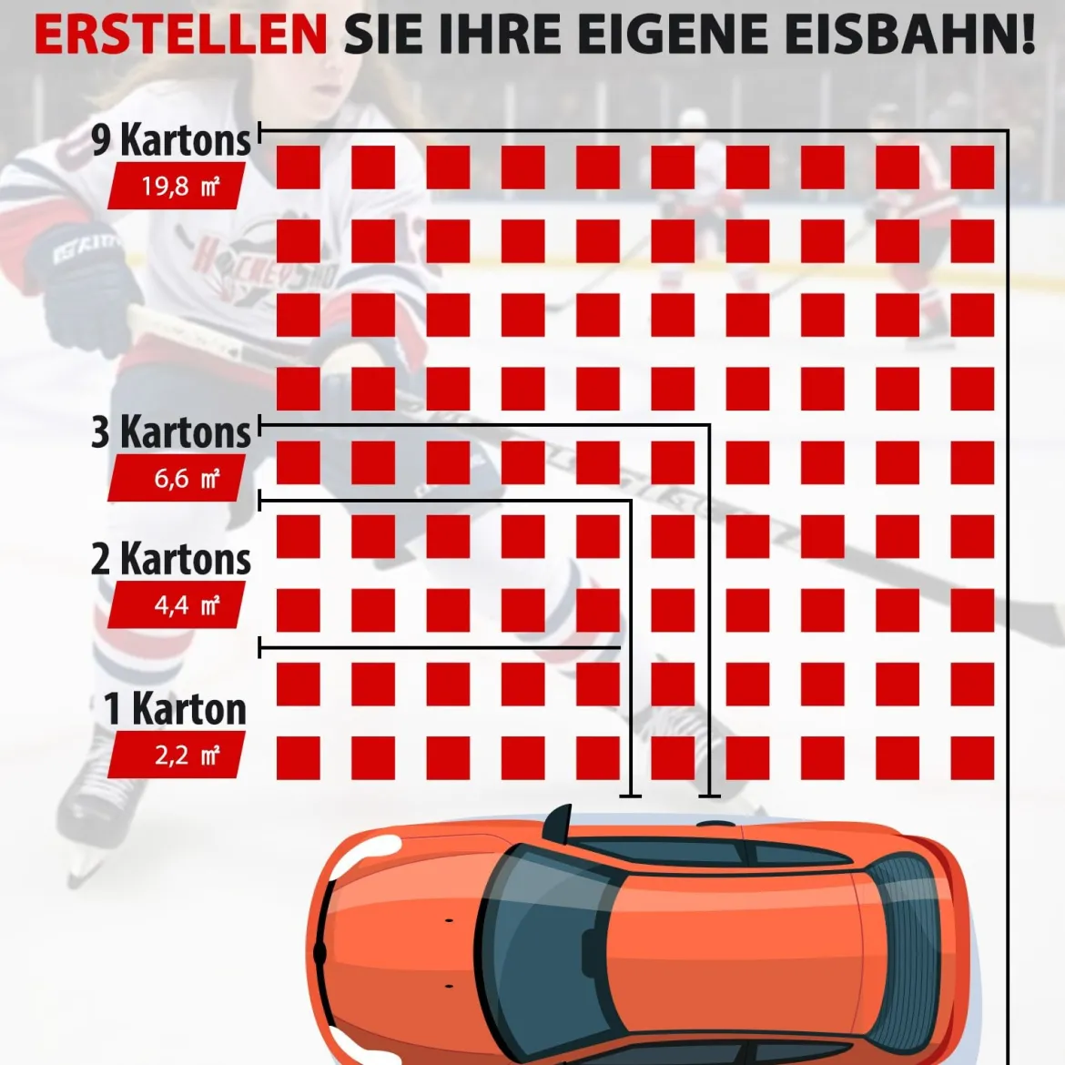 10er-Pack Trockenland Synthetische Eisfliesen zum Training Hockey-Bodenmatte 465 x 465 cm