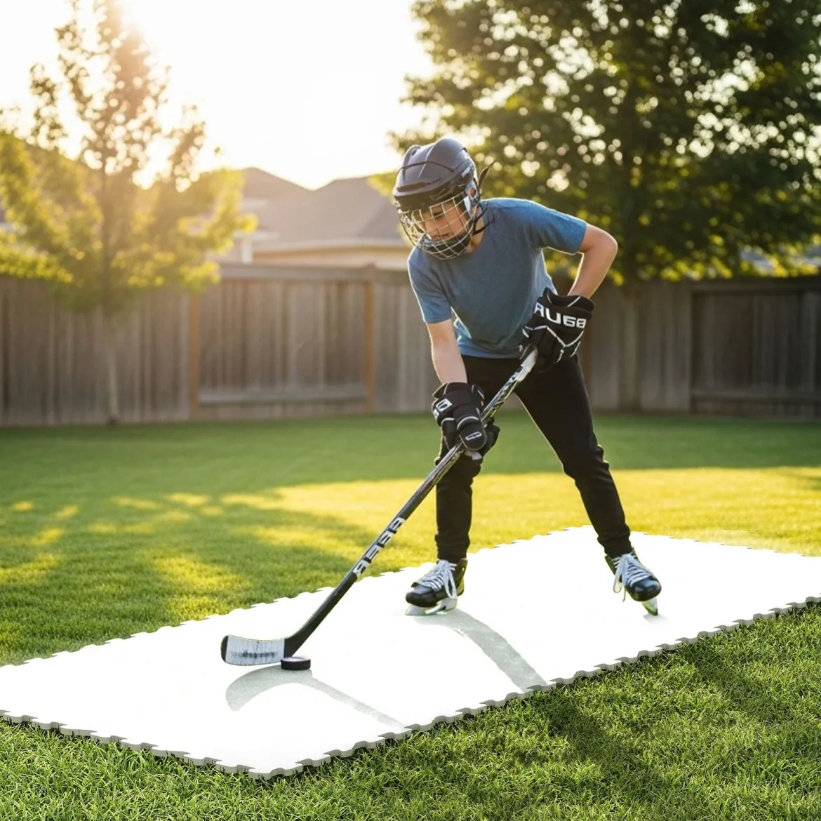 10er-Pack Trockenland Synthetische Eisfliesen zum Training Hockey-Bodenmatte 465 x 465 cm