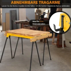 2er-Pack Zusammenklappbare Sägeböcke Kompaktes Elektrowerkzeug-Ständerpaket 92 x 48 x 74 cm