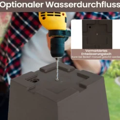 2er Pflanzkübel mit Innentopf Blumentöpfe mit Entwässerungslöchern Wetterfest Braun