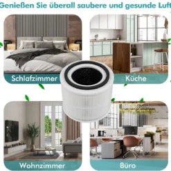 Ersatzfilter für Luftreiniger Echter 3-in-1-H13-HEPA-Filter und Aktivkohlefilter Weiß