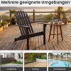 2er Set Adirondack Stuhl Gartenstuhl aus Akazienholz mit Geneigtem Sitz & Hoher Rückenlehne Schwarz