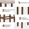 2er Set Barhocker gepolstertes Kissen & Beine aus Kautschukholz 43 x 33 x 74 cm Beige