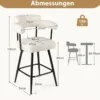 2er Set Barhocker Gepolsterter Thekenhocker 360° Drehbarer Sitzhocker Bistrohocker Weiß