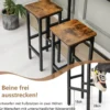 2er Set Barhocker mit Fußstütze Barstühle bis 150 kg Tresenhocker Rustikales Braun