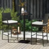 2er Set Barhocker mit Kissen & Fußstütze Rattan-Barstühle 180 kg Max. Belastbarkeit