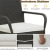 4er Set Barhocker mit Kissen & Fußstütze Rattan-Barstühle 180 kg Max. Belastbarkeit