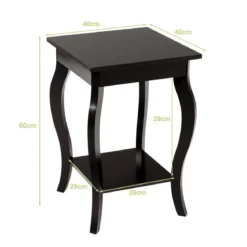 1/2er Set Beistelltisch aus Holz mit Ablage 2 Ebene Nachttisch Sofatisch 40 x 40 x 60 cm