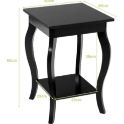 1/2er Set Beistelltisch aus Holz mit Ablage 2 Ebene Nachttisch Sofatisch 40 x 40 x 60 cm