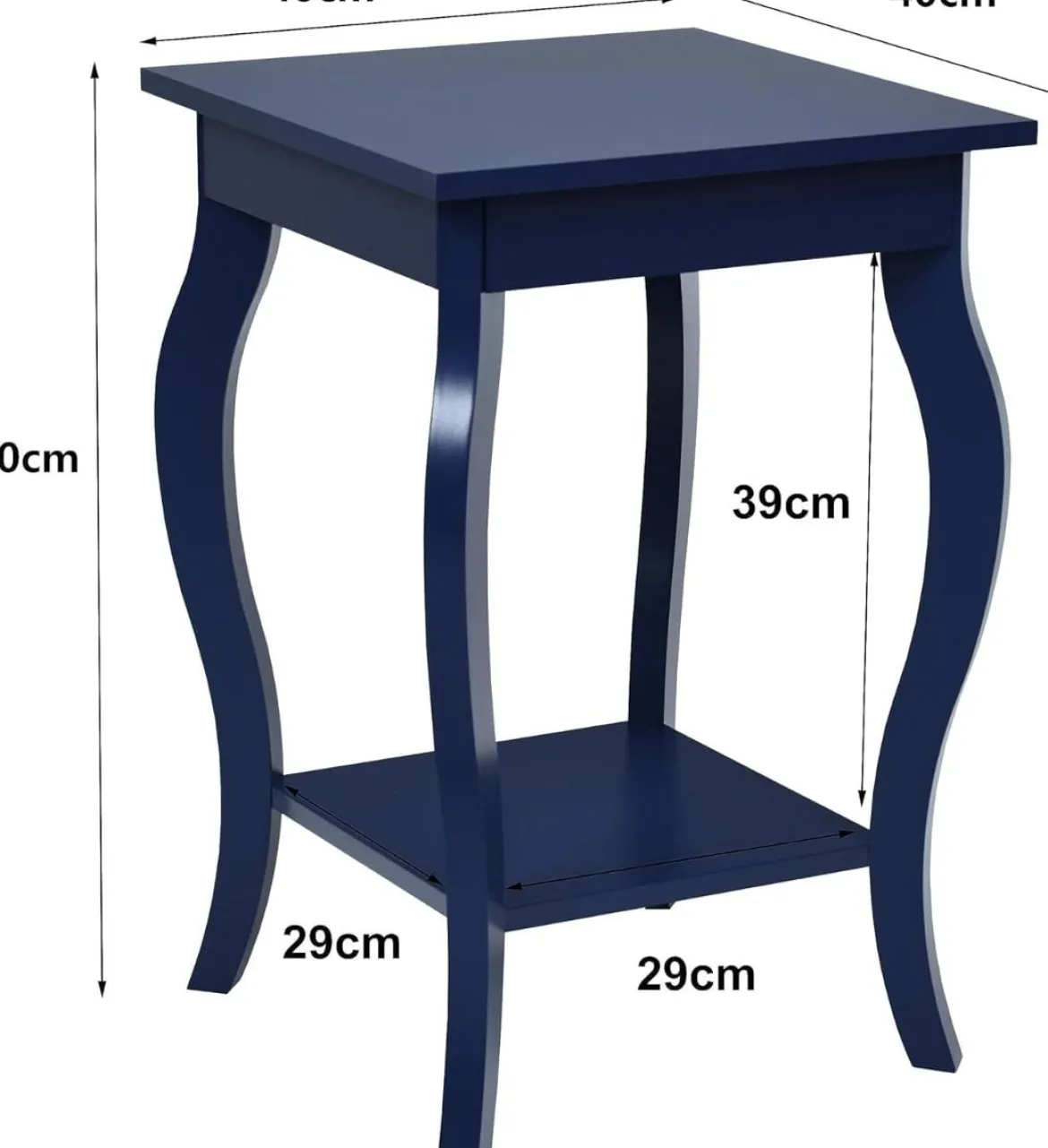 1/2er Set Beistelltisch aus Holz mit Ablage 2 Ebene Nachttisch Sofatisch 40 x 40 x 60 cm