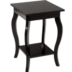 1/2er Set Beistelltisch aus Holz mit Ablage 2 Ebene Nachttisch Sofatisch 40 x 40 x 60 cm