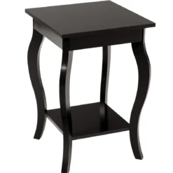 1/2er Set Beistelltisch aus Holz mit Ablage 2 Ebene Nachttisch Sofatisch 40 x 40 x 60 cm