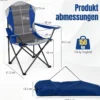 2er Set Campingstuhl Klappbar tragbarer Angelstuhl mit Getränkehalter Rutschfesten Füßen Blau