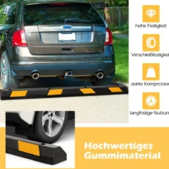2er Set 183 cm Gummi Radstopper Parkplatzbegrenzung bis 4000 kg Parkbegrenzung Einparkhilfe