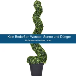 2er Set 120 cm künstlicher Buchsbaum künstliche Pflanze aus PE Kunstpflanze Grün