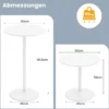 2er Set Ø 60 cm Stehtisch 2 in 1 Bartisch & Esstisch Höhenverstellbarer Bistrotisch Weiß