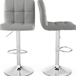 1/2er Set 360° Drehbarer Barhocker aus Kunstleder Höhenverstellbarer Barstuhl Sitzhocker