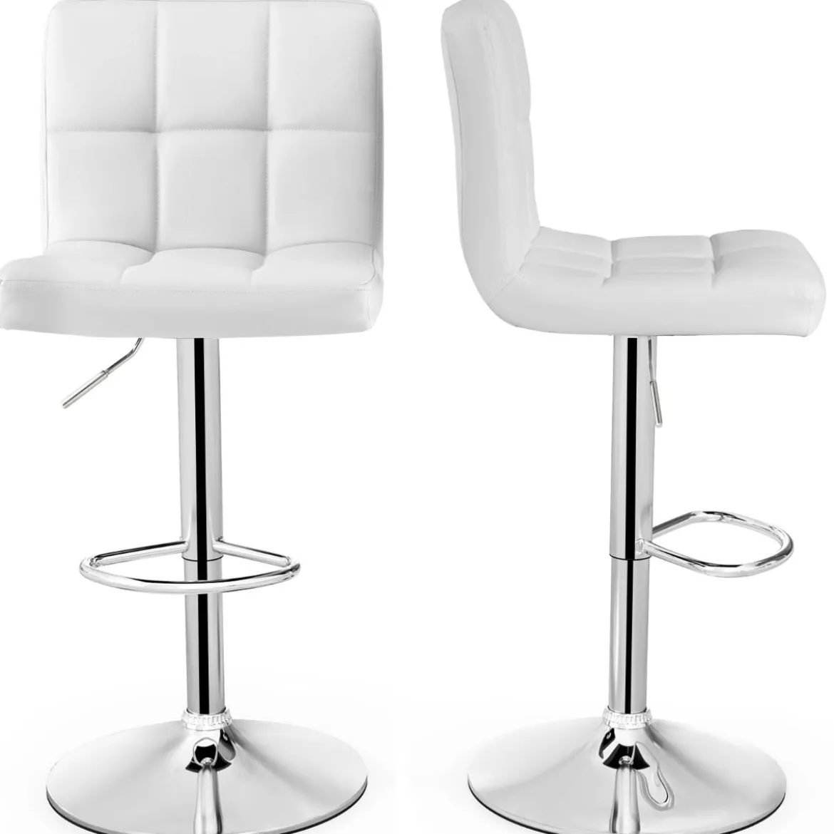 1/2er Set 360° Drehbarer Barhocker aus Kunstleder Höhenverstellbarer Barstuhl Sitzhocker