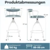 2er Set Drehbarer Barhocker mit Rückenlehne & Fußstütze Gepolstert Barstühle 150 kg Belastbar