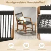 2er-Set Esszimmerstühle aus Akazienholz mit Armlehnen bis 160 kg belastbar