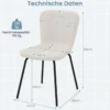 4er Set Esszimmerstühle gepolsterte Küchenstühle mit Rückenlehne 47 x 58 x 86 cm Beige