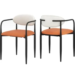 2er Set Esszimmerstühle mit Gepolstertem Sitz & Rückenlehne Polsterstuhl Küchenstühle