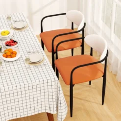 2er Set Esszimmerstühle mit Gepolstertem Sitz & Rückenlehne Polsterstuhl Küchenstühle