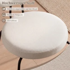 2er Set Esszimmerstühle mit Gepolsterter Sitzfläche & Rückenlehne Küchenstühle Essstühle Beige