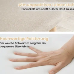 2er Set Esszimmerstühle mit Geschwungener Rückenlehne Gepolsterter Küchenstuhl Essstuhl