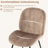 2er Set Esszimmerstühle mit Metallgestell Küchenstuhl Polsterstuhl 49 x 65 x 87 cm Kaffee
