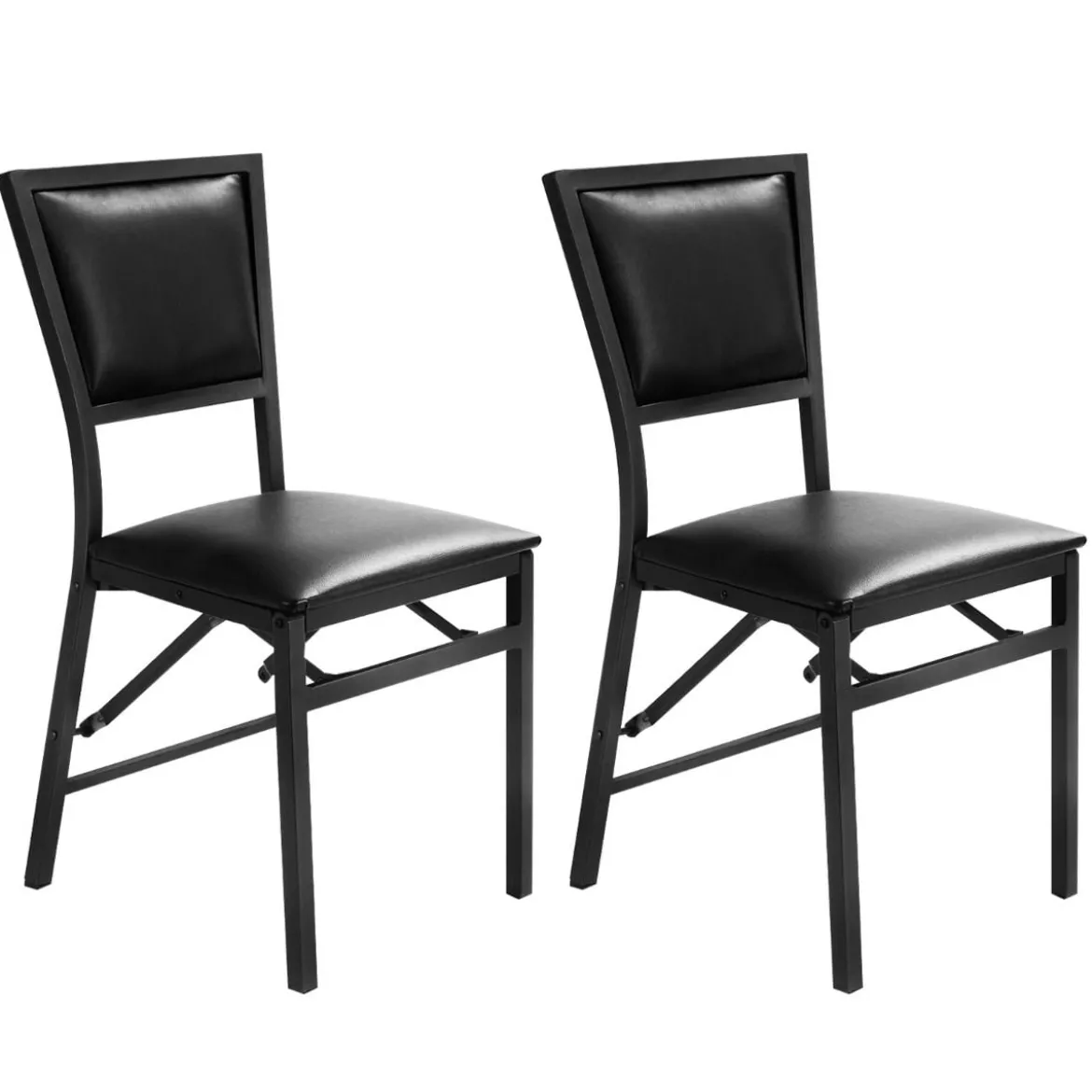 4er Set Esszimmerstühle mit Metallrahmen Klappbare Polsterstühle Küchenstühle