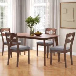 2er Set Esszimmerstühlen mit Gepolstertem Sitz Armlose Küchenstühle im Farmhaus-Stil