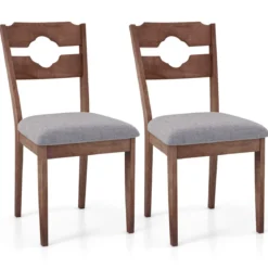 2er Set Esszimmerstühlen mit Gepolstertem Sitz Armlose Küchenstühle im Farmhaus-Stil