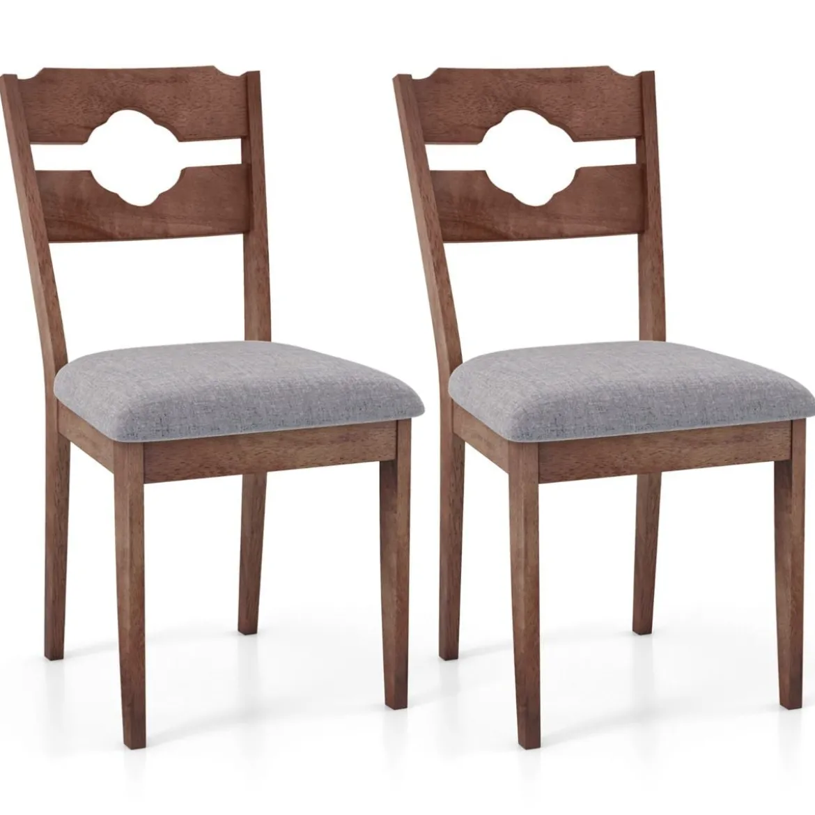 2er Set Esszimmerstühlen mit Gepolstertem Sitz Armlose Küchenstühle im Farmhaus-Stil