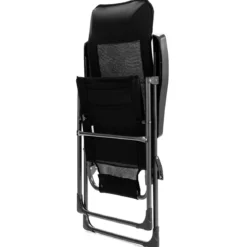 2er-Set Esszimmerstühle tragbare Campingstühle mit verstellbarer Rückenlehne Klappsessel Schwarz